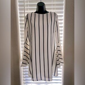 Lulus Striped Bell Sleeve Dress